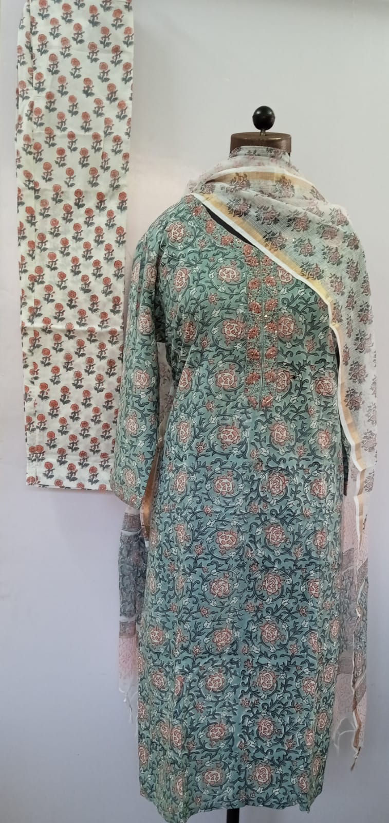 Pure Handblock Cotton Kurti Set