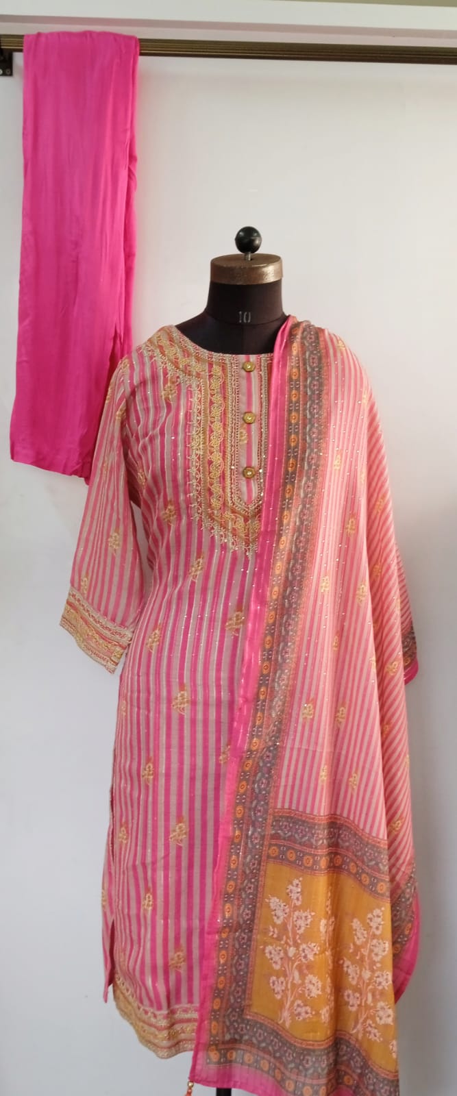 Modal Silk Kurti Set With Fancy Dupatta