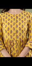 Load image into Gallery viewer, Yellow Summer Cotton 3/4 Frock
