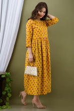 Load image into Gallery viewer, Yellow Summer Cotton 3/4 Frock
