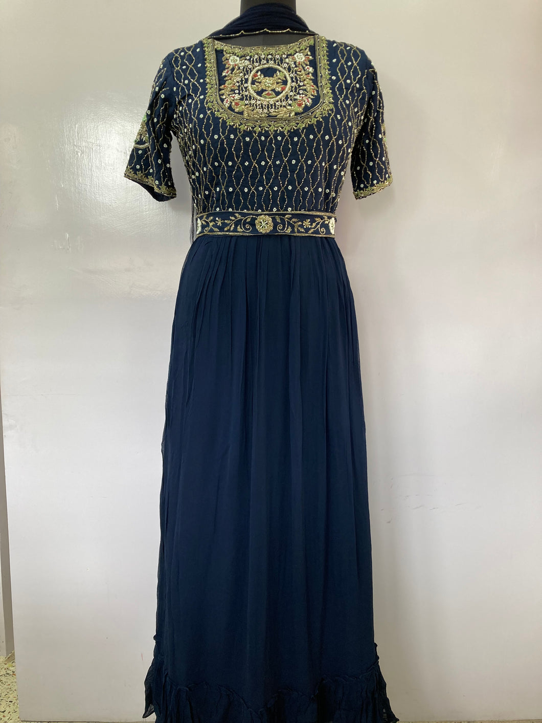 Designer Zardozi Gown with Dupatta