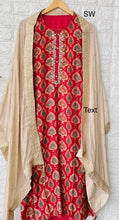 Load image into Gallery viewer, Red Muslin Digital Print semi stitched suit
