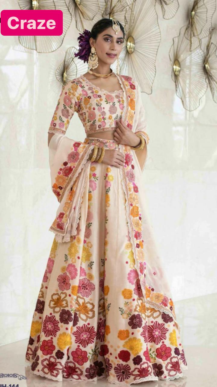 Digital Print Floral Lehenga