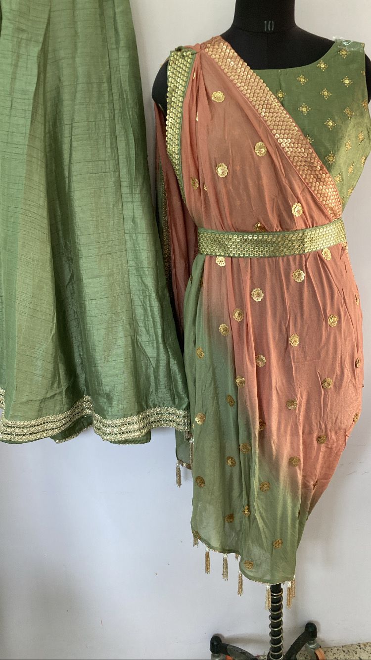 Designer Dupatta with Blouse and Sharara and Belt