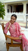 Load image into Gallery viewer, Trendy Pink Muslin Full Set with Gota Pati Work
