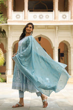 Load image into Gallery viewer, Silk Lucknowi Anarkali Full Set
