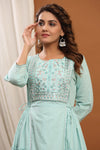 Blue Maxi Indo-Western Dress