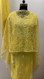 Yellow Dola Silk Full Set with Pearl Work